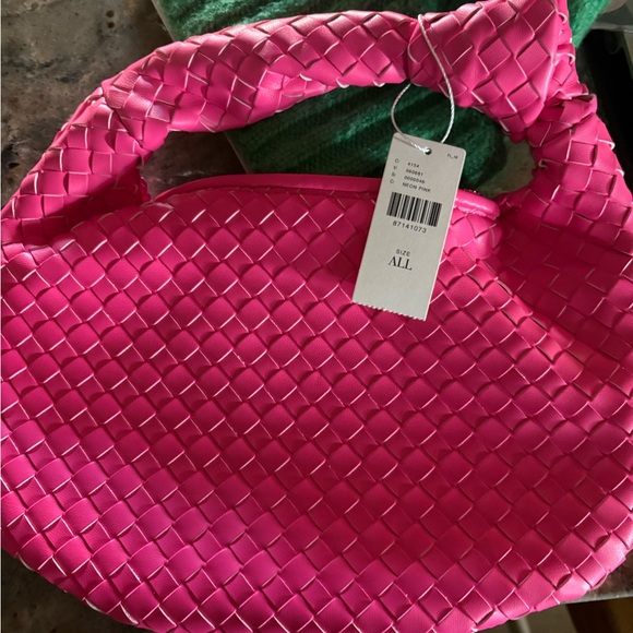 NWT Anthropologie Melie Bianco The Mini Brigitte Satchel, neon pink - Picture 1 of 7